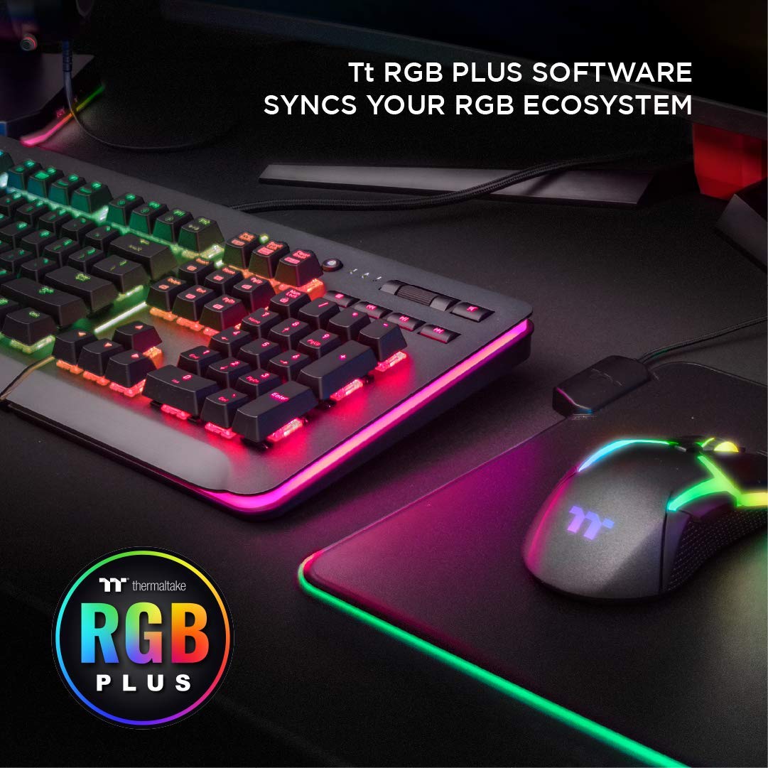 Thermaltake Level 20 RGB Titanium Aluminum Gaming Keyboard Cherry MX Silver Switches, 16.8M Color RGB, 32 color zone options, support Alexa Voice Control, Razer Chroma Sync compatible KB-LVT-SSSRUS-01 - Image 4